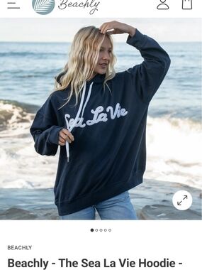 Navy 'Sea La Vie' Pullover Hoodie